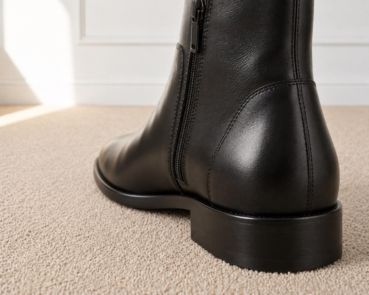 The Hartley — Polished Leather Side-Zip Boot