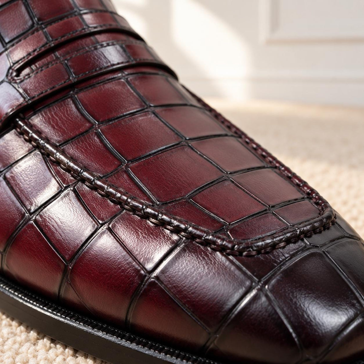 The Redford — Alligator-Embossed Penny Loafer