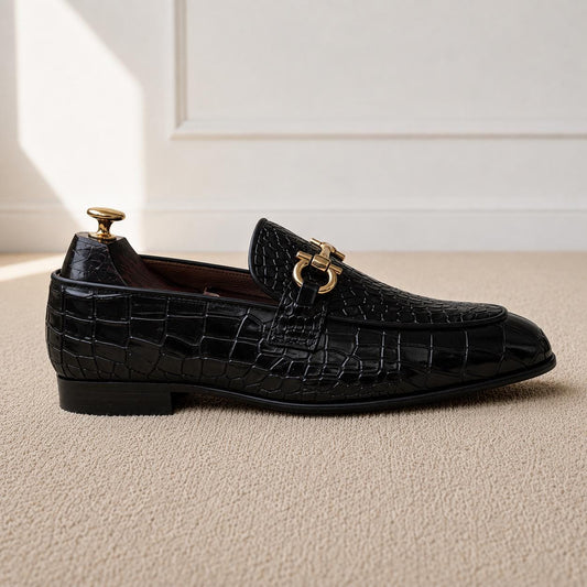 The Harrington — Alligator-Embossed Bit Loafer