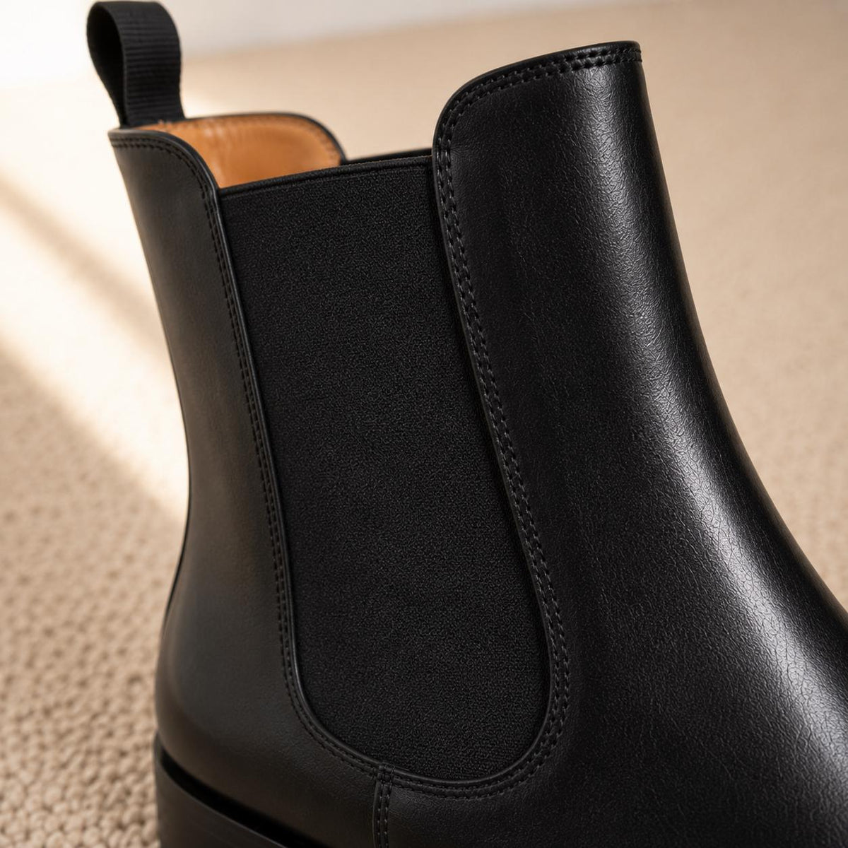 The Kingsley — Polished Leather High-Shaft Chelsea Boot