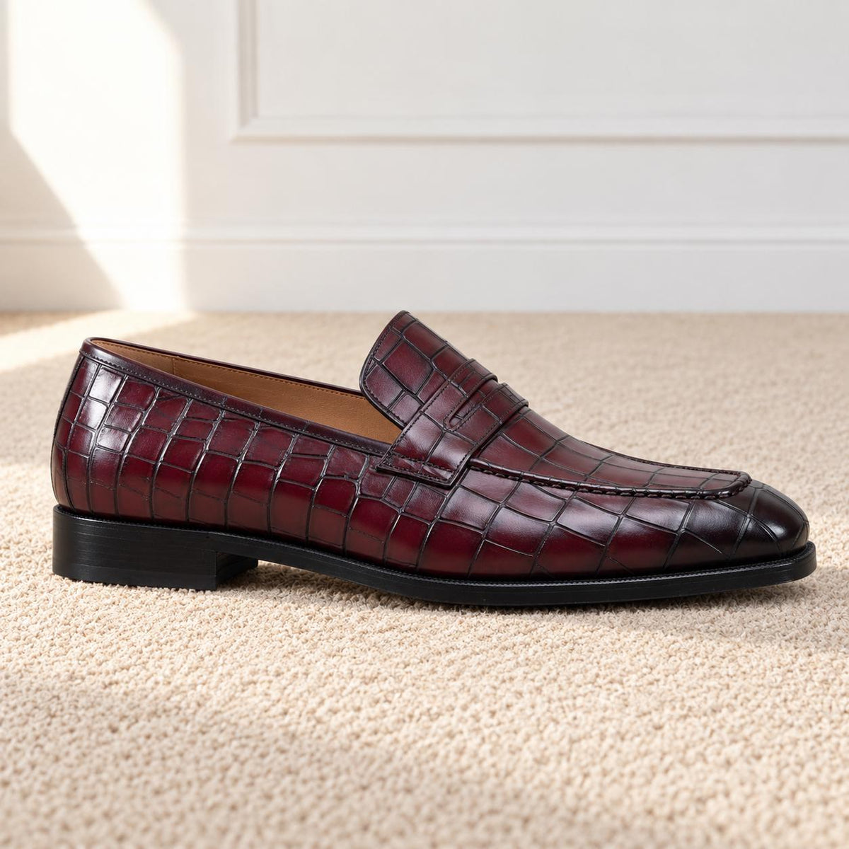 The Redford — Alligator-Embossed Penny Loafer