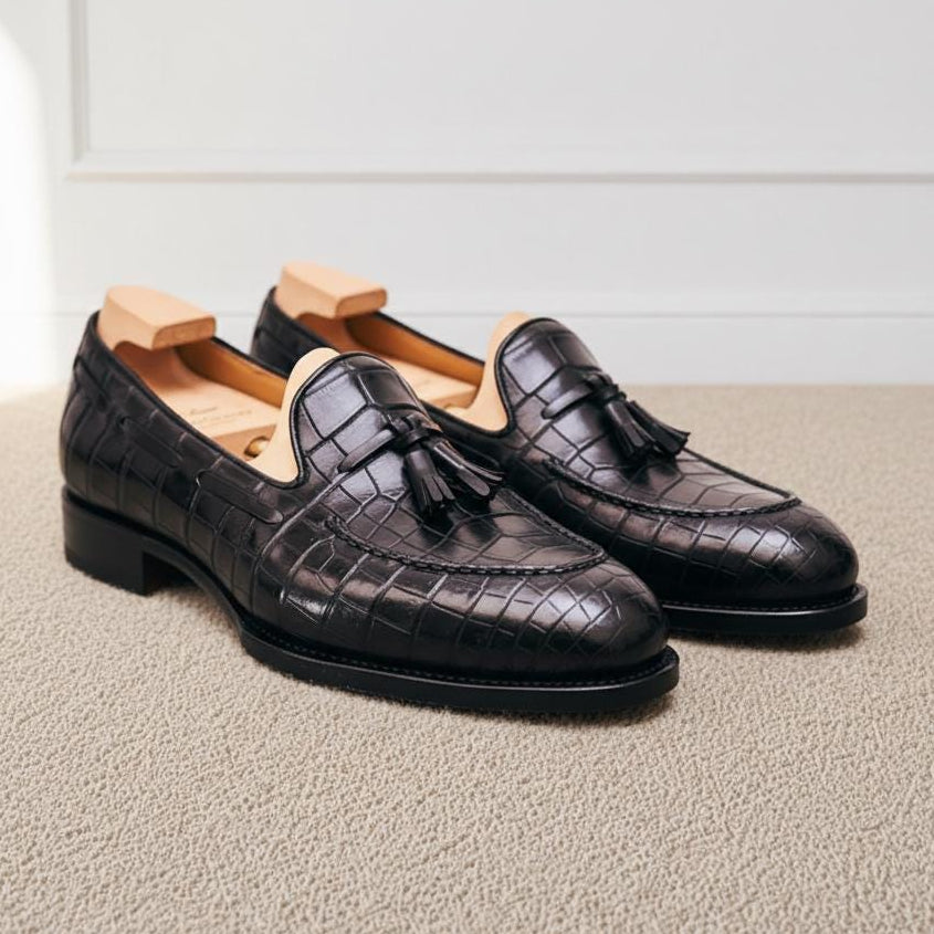 The Norwood — Alligator-Embossed Tassel Loafer