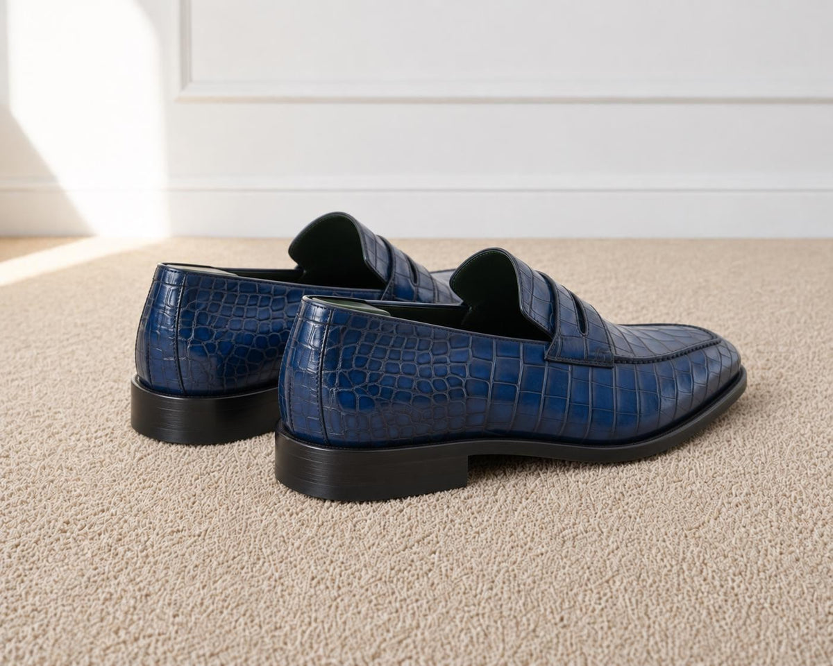 The Whitmore — Alligator-Embossed Penny Loafer