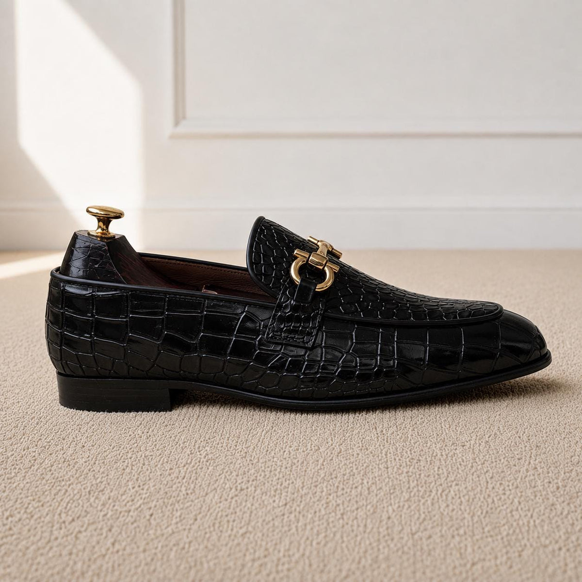 The Harrington — Alligator-Embossed Bit Loafer