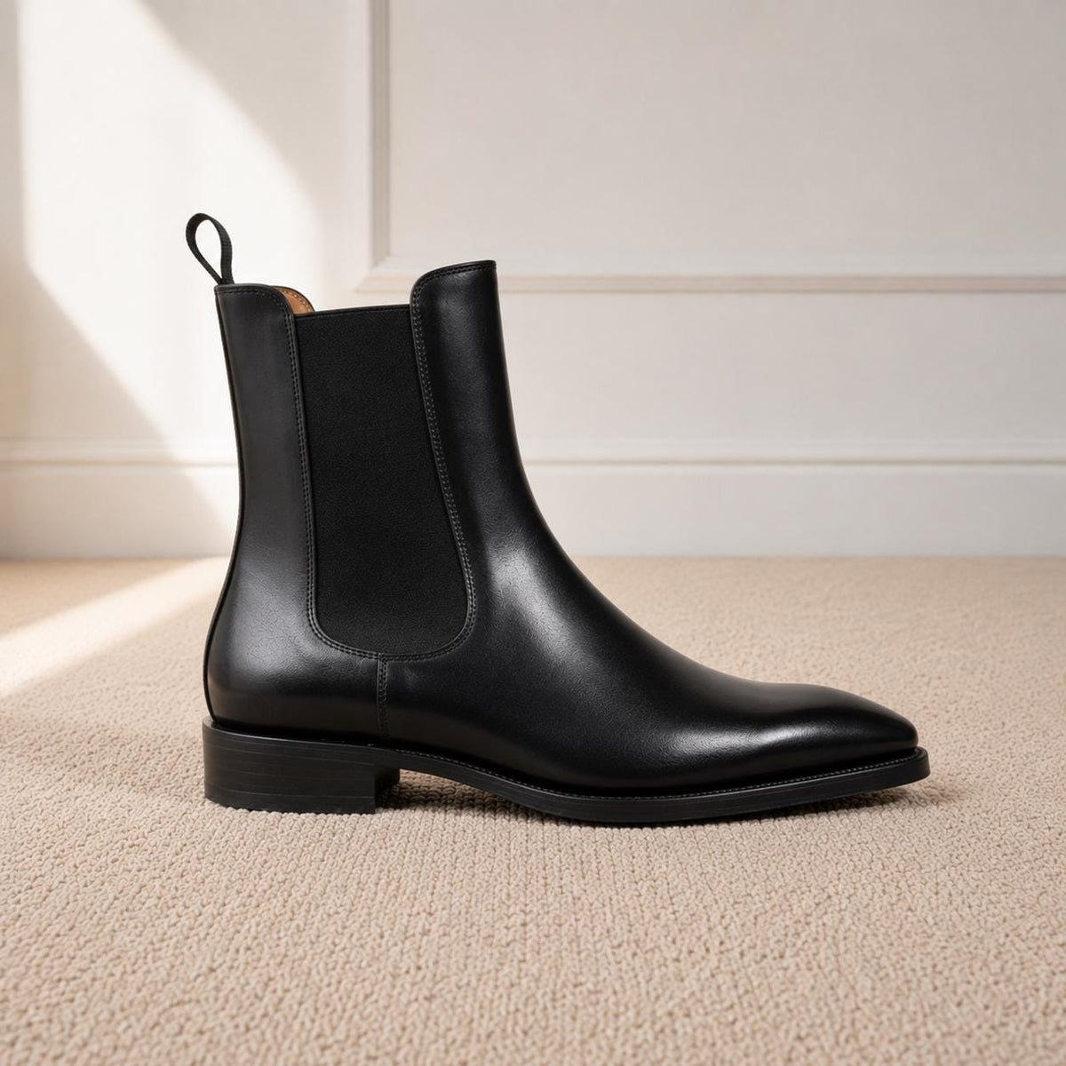 The Kingsley — Polished Leather High-Shaft Chelsea Boot