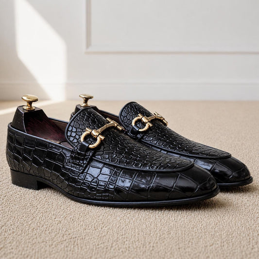 The Harrington — Alligator-Embossed Bit Loafer