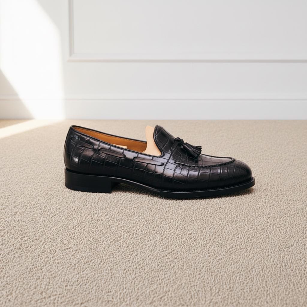 The Norwood — Alligator-Embossed Tassel Loafer